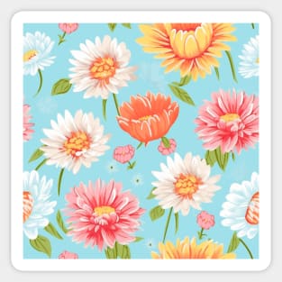 Blossoming Fashion: A Delicate Floral Fabric Pattern #1 Sticker